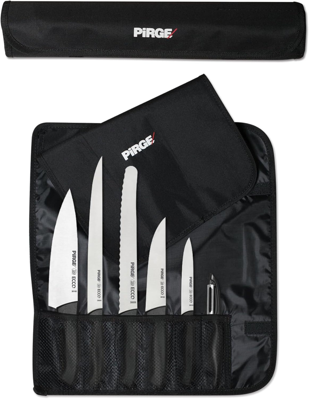 Pirge Ecco Starter Set Profi Messerset mit Tasche 7 Stück - Profi Kochmesser Set - Edelstahl Profi K