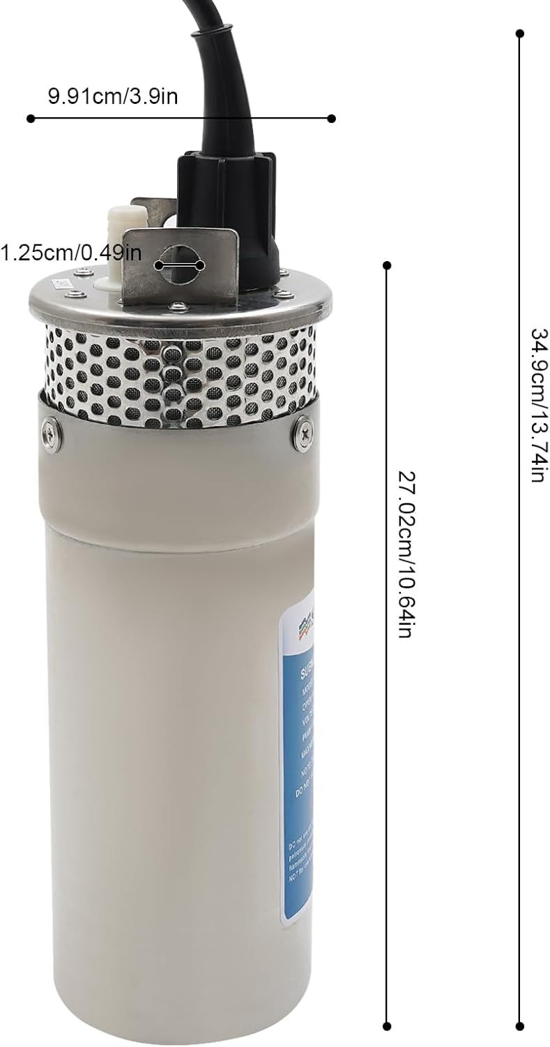 24VDC Tiefbrunnen-Tauchpumpen aus Edelstahl, 120W Tiefbrunnenpumpe, 230 ft. Förderhöhe, Unterwasserp