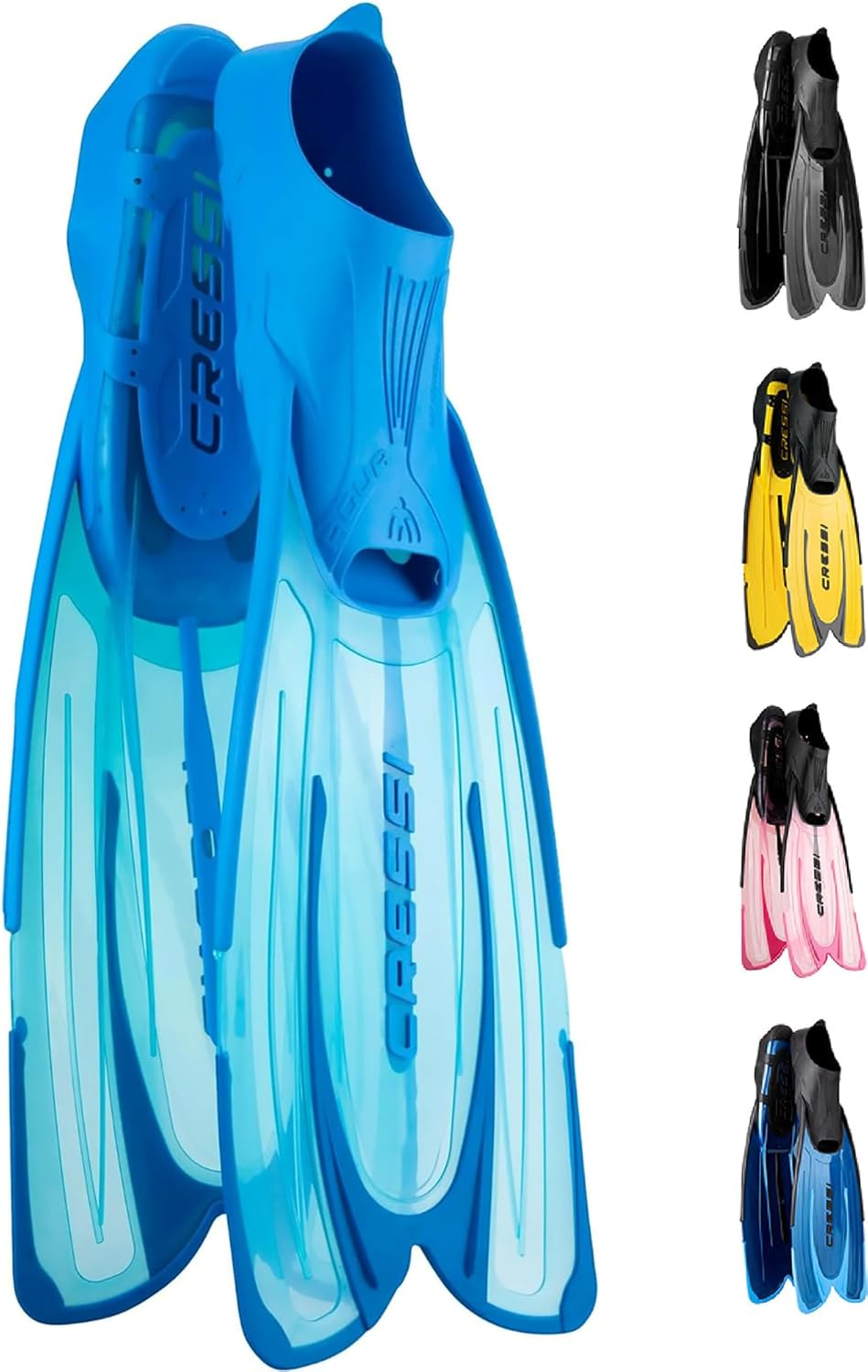 CRESSI Agua Fins - Self Adjusting Flossen für Tauchen, Apnoe, Schnorcheln und Schwimmen Aquamarine 3