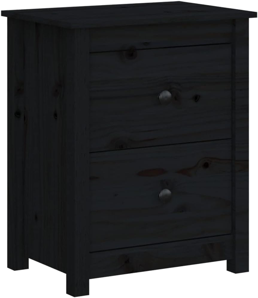 FIRBNUS Bedside Table Nachtkonsole Beistelltisch mit Stauraum Night Stand Nachttische 2er Set Schwar