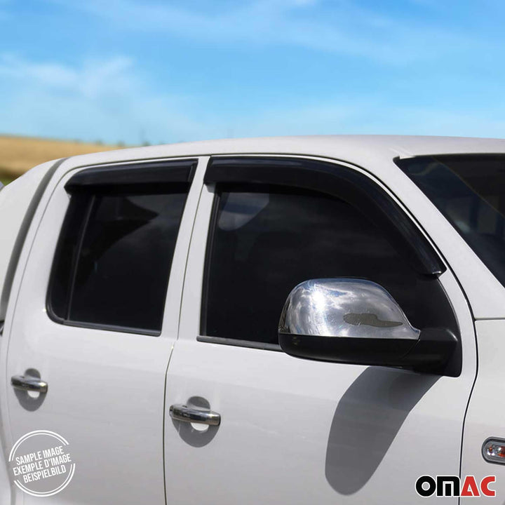 OMAC Regenabweiser Windabweiser kompatibel mit FIAT Fullback 2016-2021 Windschutz Schwarz 4 TLG