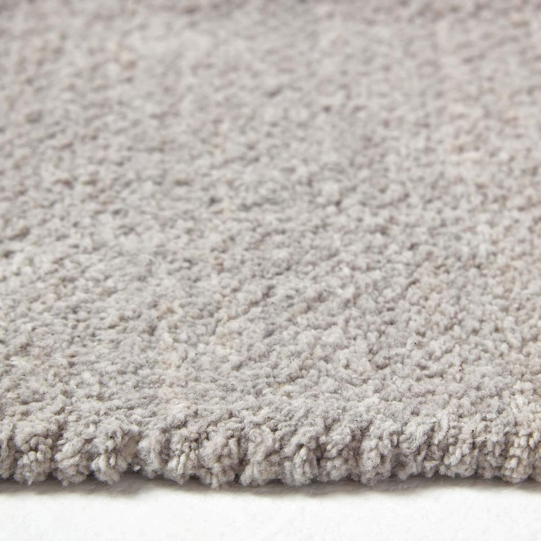 Homescapes waschbarer Chenille Teppich/Bettvorleger 90 x 150 cm handgewebt aus 100% Baumwolle, grau/