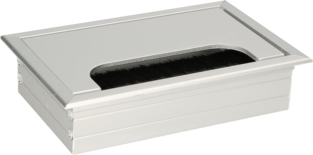 KOTARBAU® 2er Set Aluminium Kabeldurchführung 120x80 mm für Möbel Silber Kabeldose Kabeldurchlass Ec