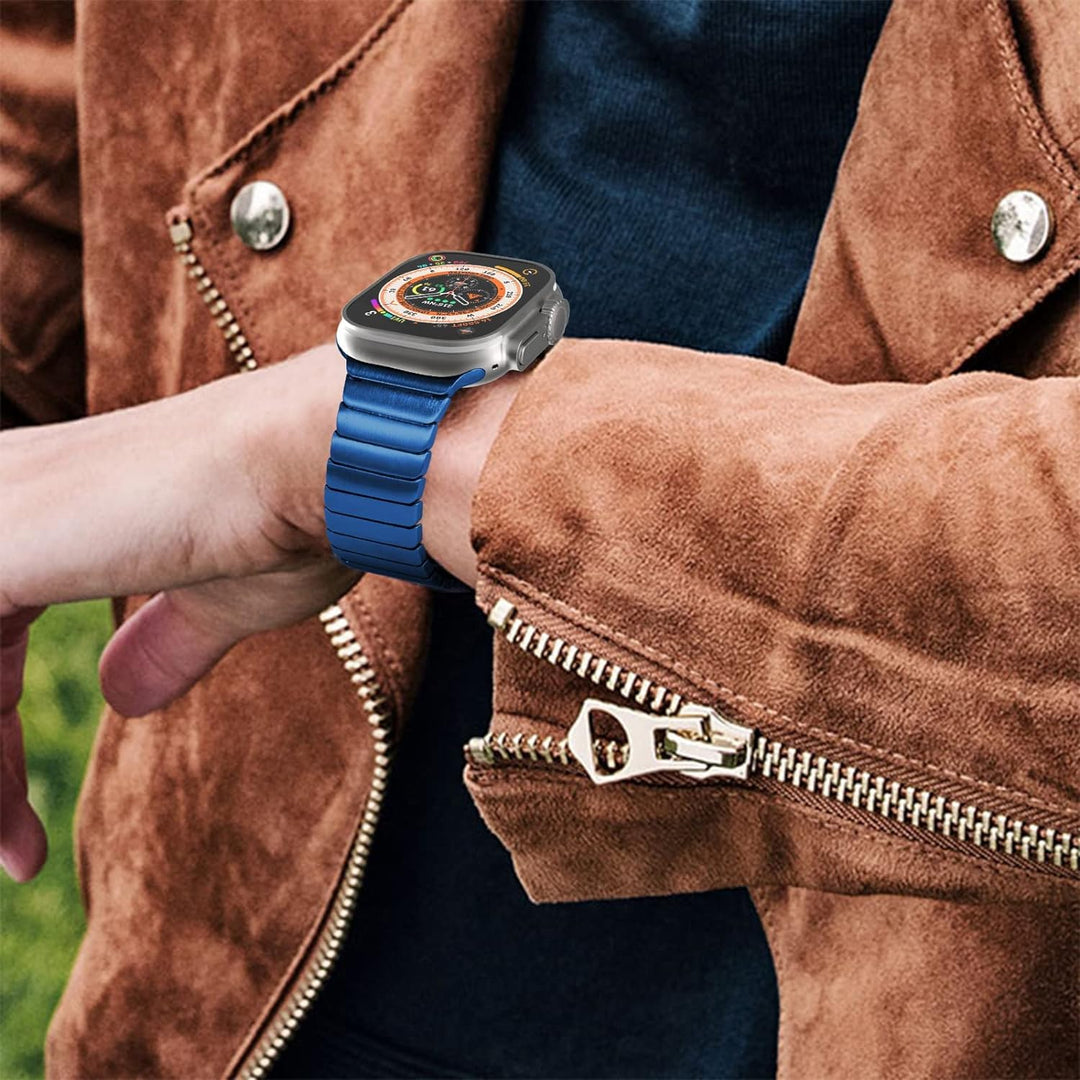 NewWays 49mm 45mm 44mm 42mm Kompatibel mit Apple Watch Armband,Edelstahl Gliederarmband ErsatzarmbÀn