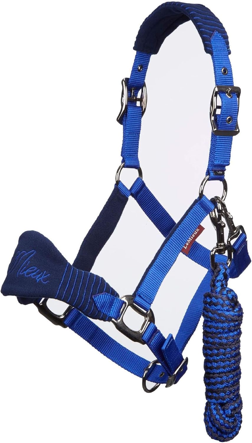 LeMieux Vogue Fleece Headcollar and Leadrope Halfter Volle Grösse schwarz / grau, Volle Grösse schwa