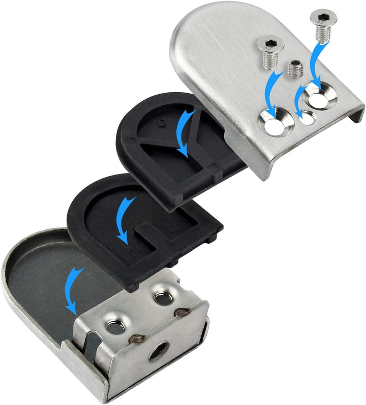 (Verbesserte Version) 8 x Edelstahl Stainless Steel 304 Klemmhalter Glasklemme Glasklemmhalter Glash