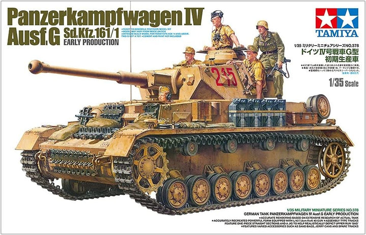 Tamiya 35378-000 Militär 35378 1:35 Dt. Pz.Kpfw. IV AUSF.G Frühe.Prod. -Originalgetreue Nachbildung,