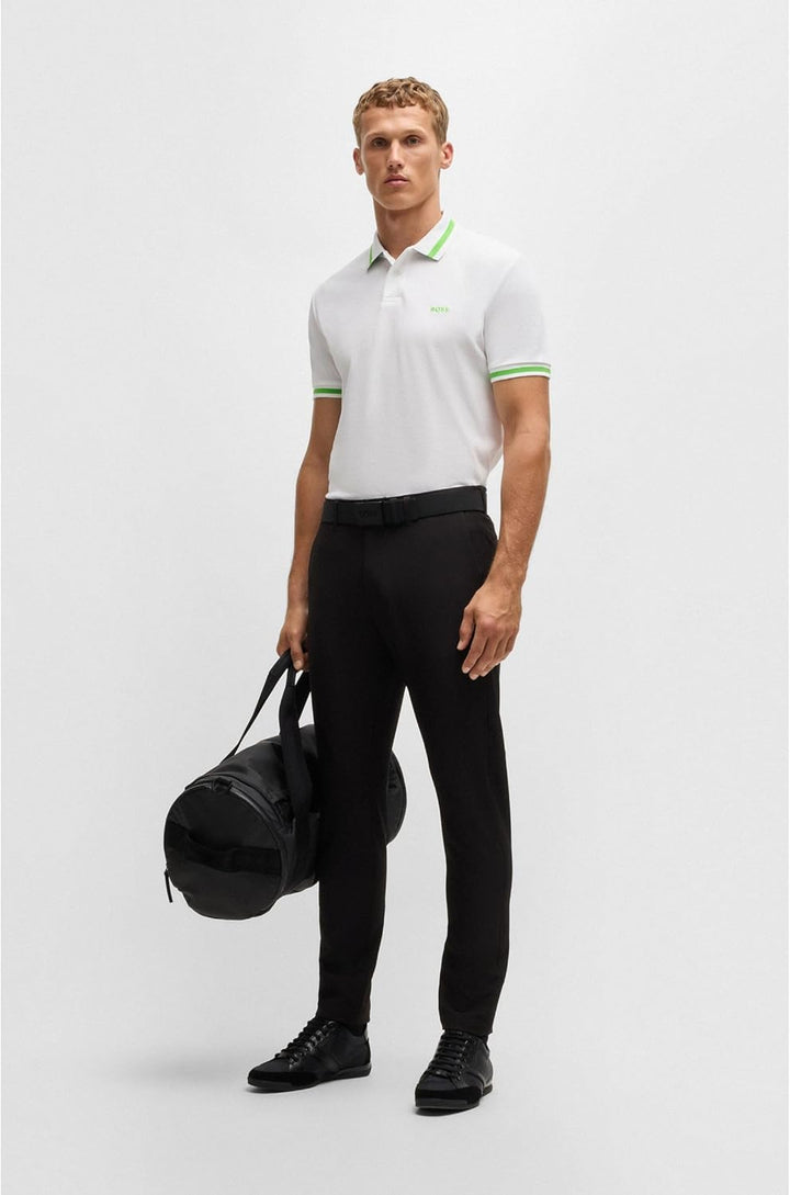 BOSS Herren Pio Polohemd S Weiss 100, S Weiss 100