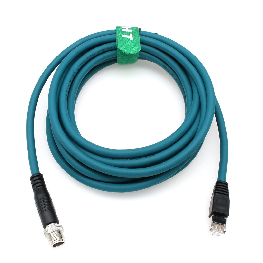 HangTon M12 Ethernet-Kabel, 8-polig, X-codiert, RJ45, Gigabit-Kabel, CAT-7e, für Basler Cognex IS200