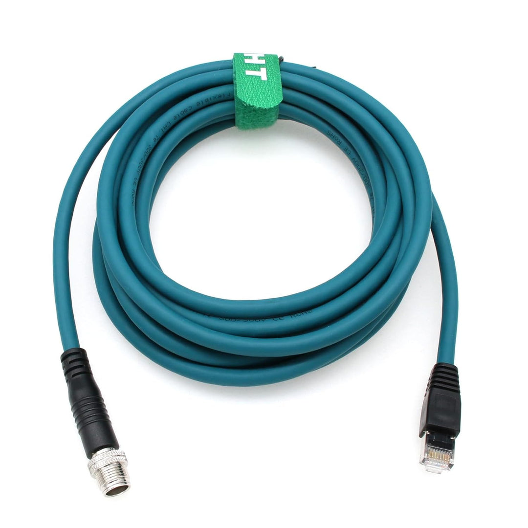HangTon M12 Ethernet 8 Pin X-Code Stecker auf RJ45 CAT-7e Gigabit Kabel für Basler Cognex Industriek