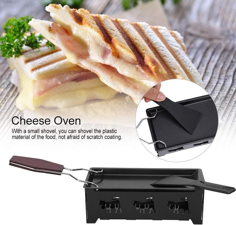 MAGT Mini Raclette Grill, Antihaft-Käse Raclette Rotaster Ofen Mit Klappbarem Holzgriff, Tischgrill