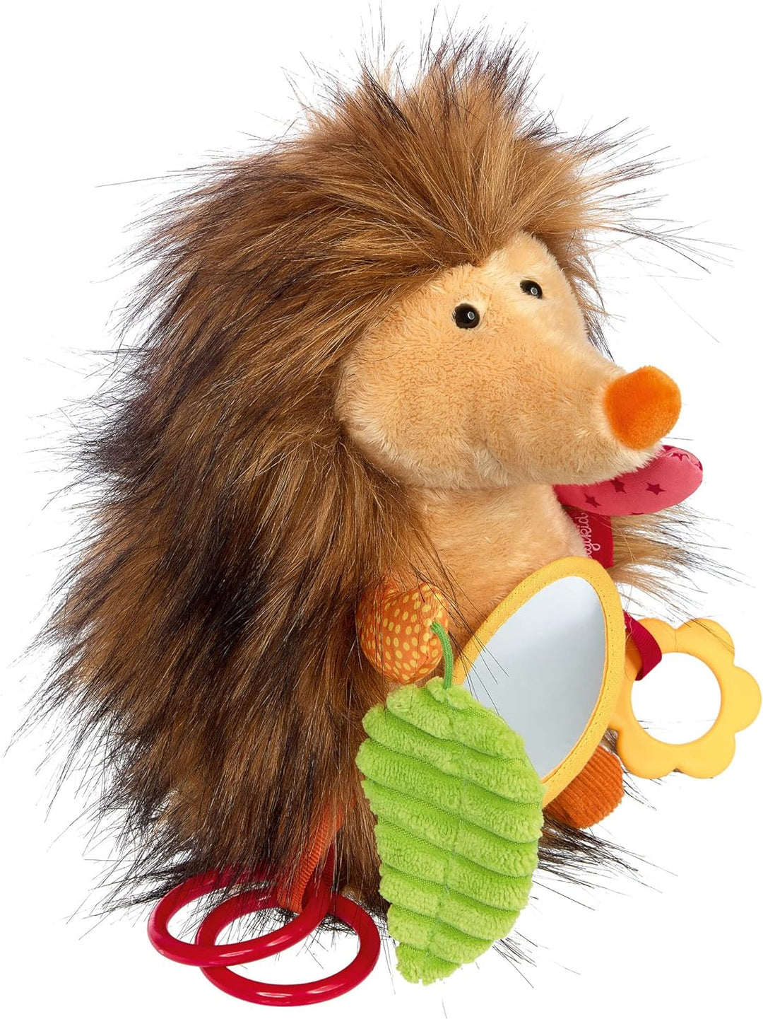 SIGIKID 42968 Aktivspielzeug Plüsch Igel, PlayQ Lernspielzeug, Beissring Spiegel Knisterfolie Rassel