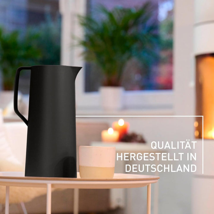 Emsa N41707 Motiva Isolierkanne | 1 Liter | Kunststoff, Quick-Press-Verschluss | 12h heiss, 24h kalt