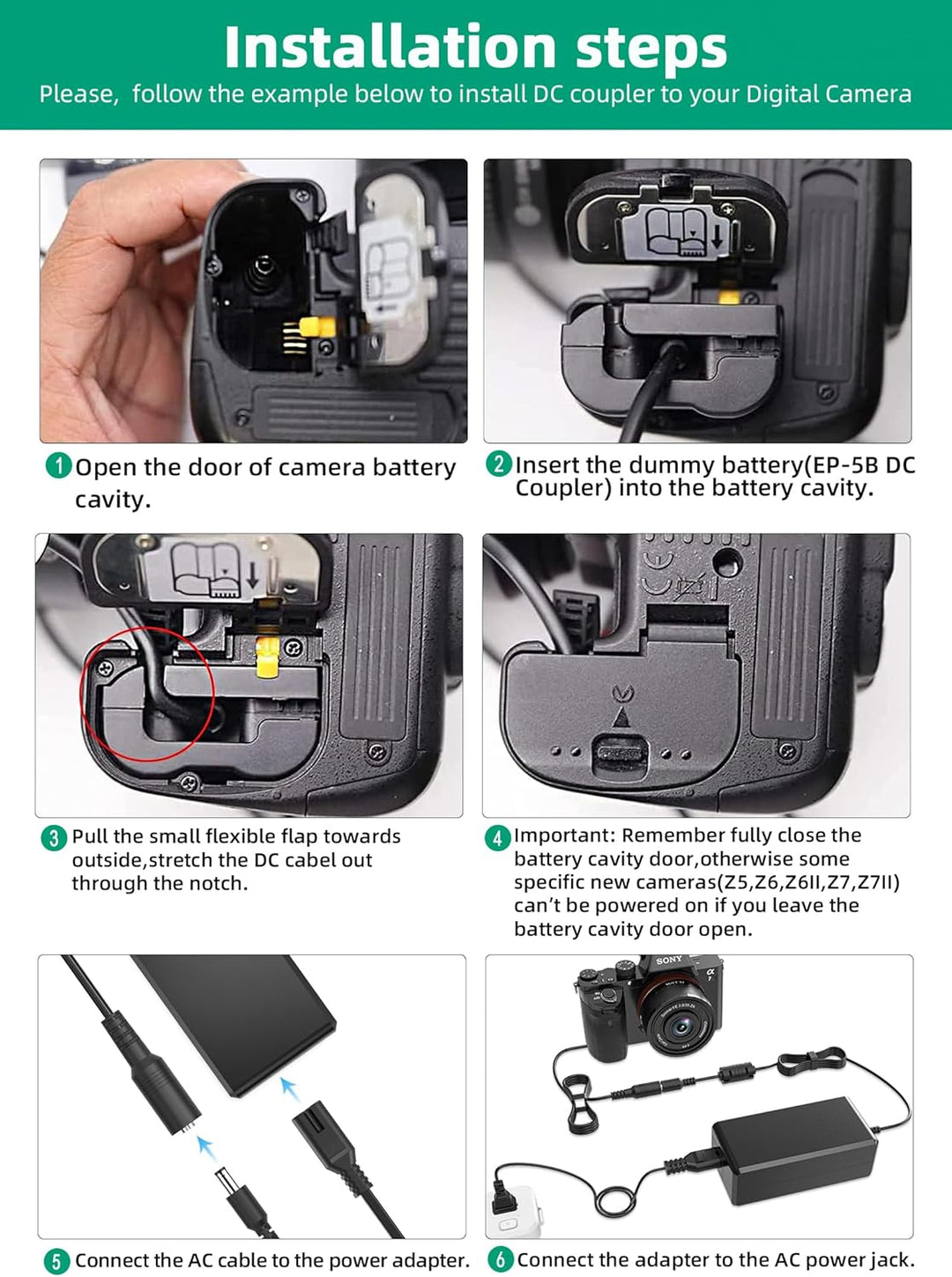 Gonine EH-5 Adapter Plus EP-5B Kit für Nikon P520, P530, D600, D610, D750 D7000, D7100, D800, D800E,