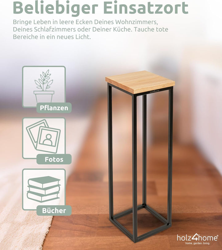 holz4home® Dekoständer aus massiv Eichenholz I Blumenständer Natur Geölt I Höhe: 70 cm I Dekosäule m