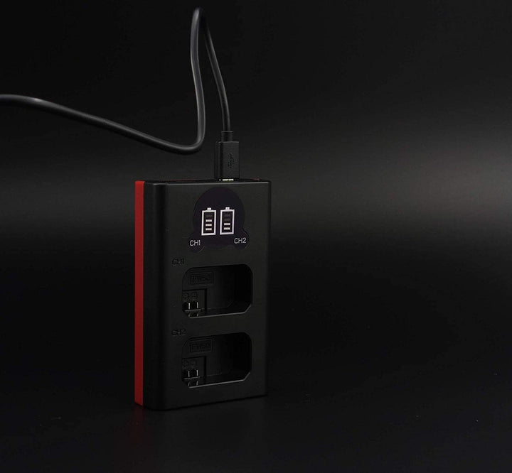 Baxxtar Pro LP-E6N 2040mAh Kamera-Akku Pack mit Ladegerät 18602 (USB Dual LCD) kompatibel mit Canon