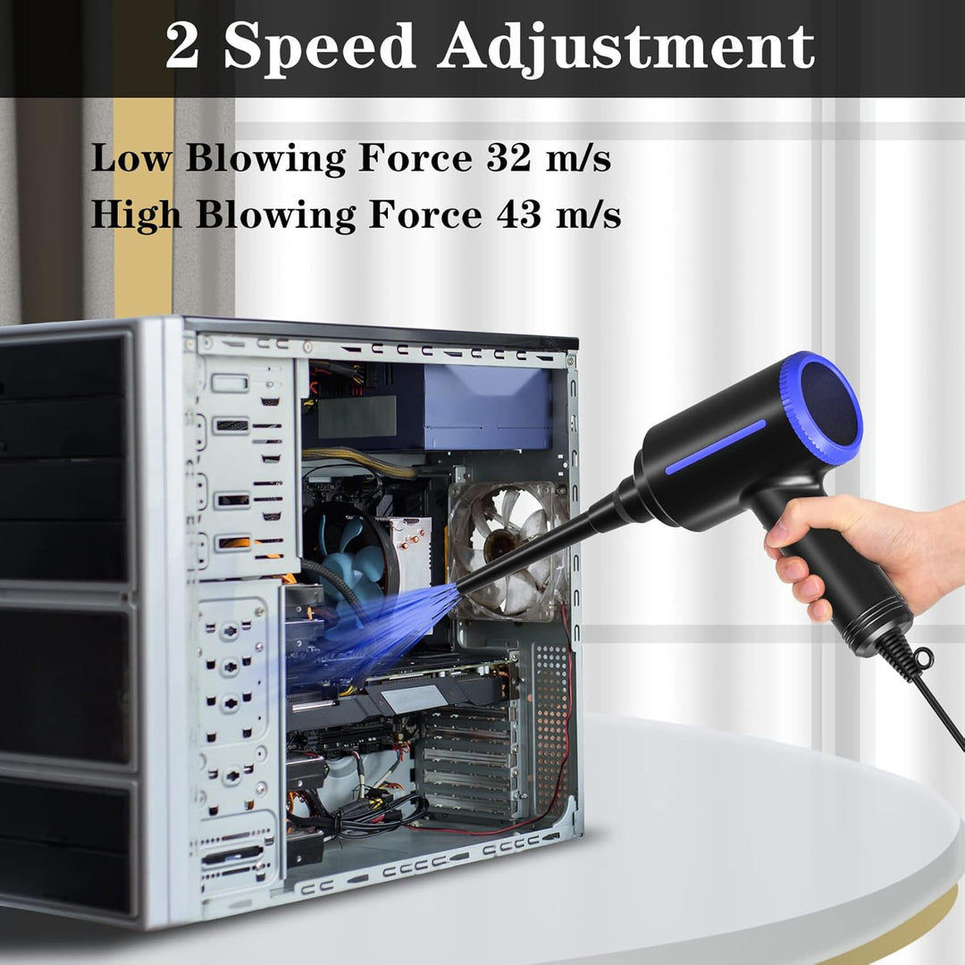 ATEngeus Elektrische Staubgebläse, 500W Druckluft, 2-Gang Air Duster, Druckluftspray PC Reinigungsse