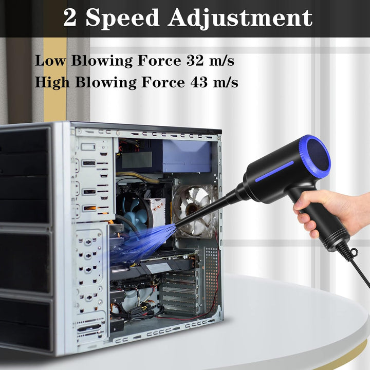 ATEngeus Elektrische Staubgebläse, 500W Druckluft, 2-Gang Air Duster, Druckluftspray PC Reinigungsse