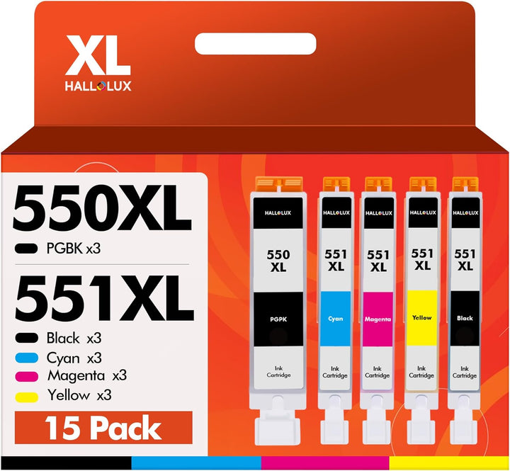 HALLOLUX 550 XL 551 XL Multipack Kompatibel für Canon PGI-550 XL CLI-551 XL für Pixma MX925 MX920 MG