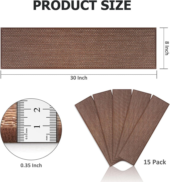 Leeko Stufenmatten, Treppenteppich für Innen Selbstklebend Anti Rutsch Treppenmatten im 15er Set Ode