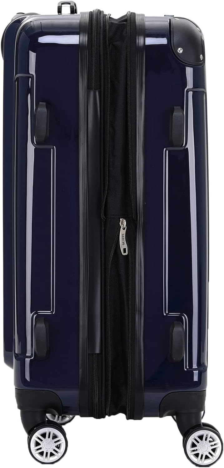 BEIBYE Zwillingsrollen 2048 Hartschale Trolley Koffer Reisekoffer in M-L-XL-Set in 15 Farben (Dunkel