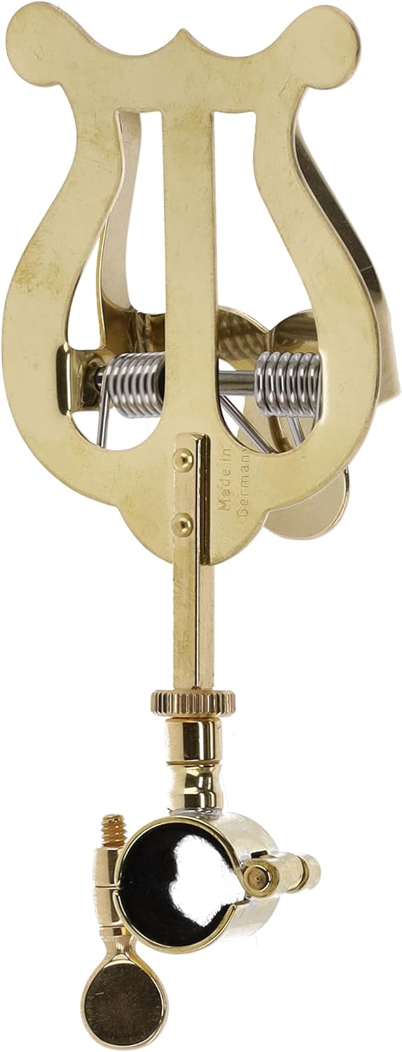 Gewa 730567 Marschnotenhalter Trompete kleine Lyra, Scharnierring 14mm, Messing Trompete 1 Drücker m