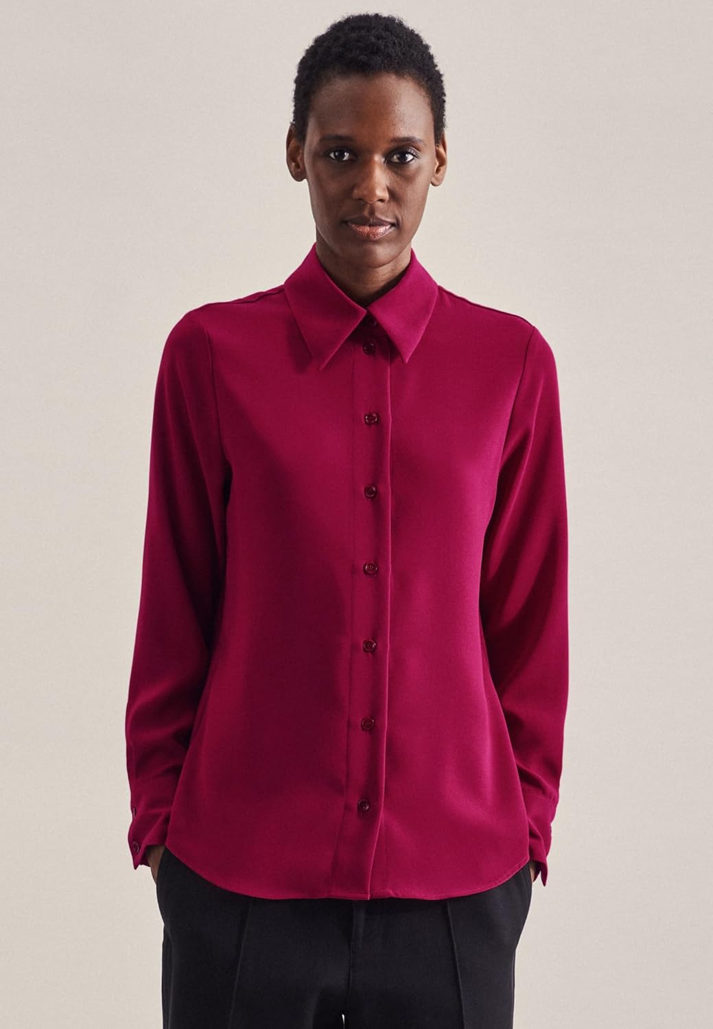 Seidensticker Damen Bluse - Fashion Bluse - Regular Fit - tailliert - Hemd Blusen Kragen - Bügelleic