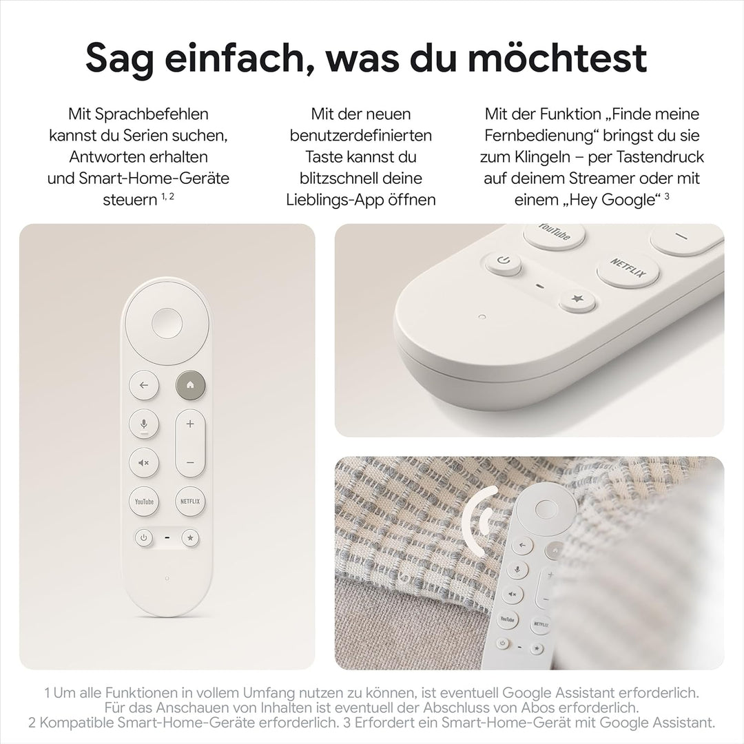 Google TV Streamer 4K – entspannte Unterhaltung durch schnelles Streaming und Fernbedienung mit Spra