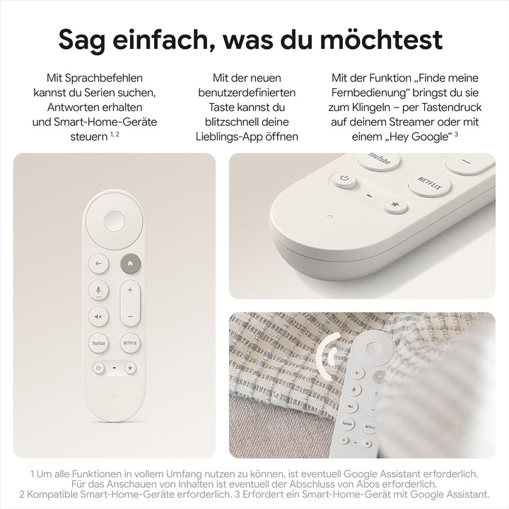 Google TV Streamer 4K – entspannte Unterhaltung durch schnelles Streaming und Fernbedienung mit Spra