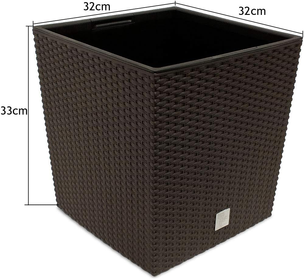 Deuba Blumentopf 2er Set 35L Innentopf Mit Griffen Wetterfest Rattan Innen- Aussenbereich Übertopf P