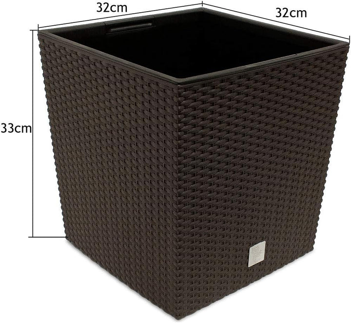 Deuba Blumentopf 2er Set 35L Innentopf Mit Griffen Wetterfest Rattan Innen- Aussenbereich Übertopf P