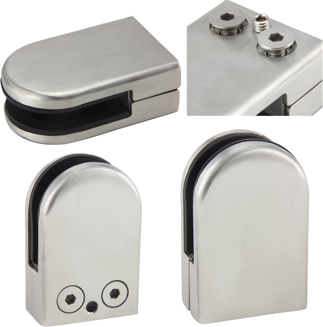 (Verbesserte Version) 8 x Edelstahl Stainless Steel 304 Klemmhalter Glasklemme Glasklemmhalter Glash