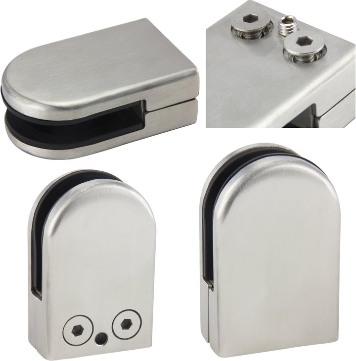 (Verbesserte Version) 8 x Edelstahl Stainless Steel 304 Klemmhalter Glasklemme Glasklemmhalter Glash