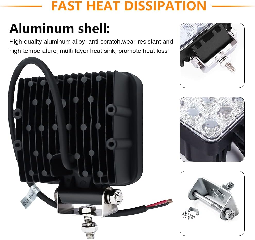 Tubiaz 8 X 48W LED Arbeitsscheinwerfer 12V, LED Scheinwerfer Zusatzscheinwerfer Flutlicht Wasserdich