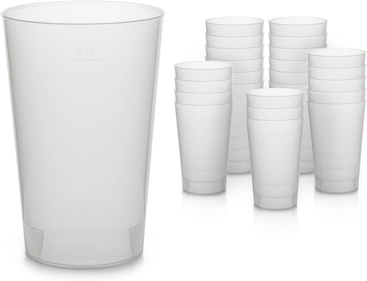 Octopus 25x Mehrwegbecher 500ml, Plastikbecher aus bruchsicherem Kunststoff, Plastik Trinkbecher für