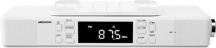 MEDION E66550 Küchen Unterbauradio mit Bluetooth-Funktion (PLL UKW Radio, Freisprechfunktion, 2 x 2,