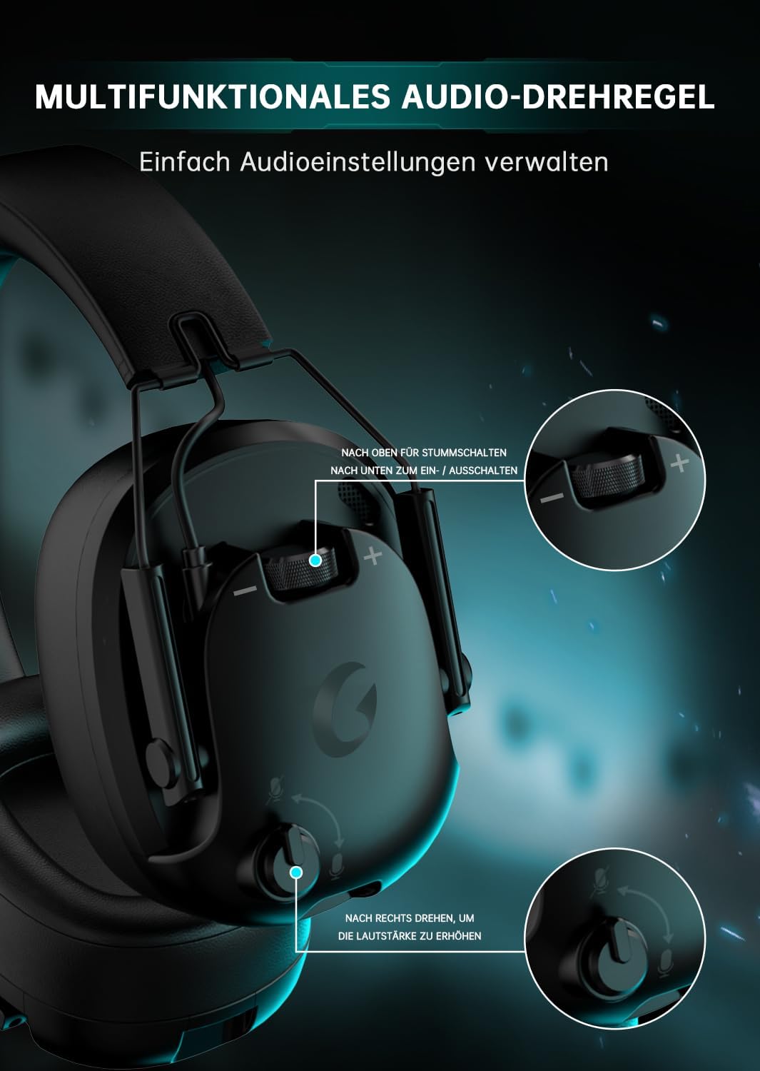Gvyugke Wireless Gaming-Headset, Gaming-Headset für PS5/PS4/PC/Telefon, Rauschunterdrückungsmikrofon
