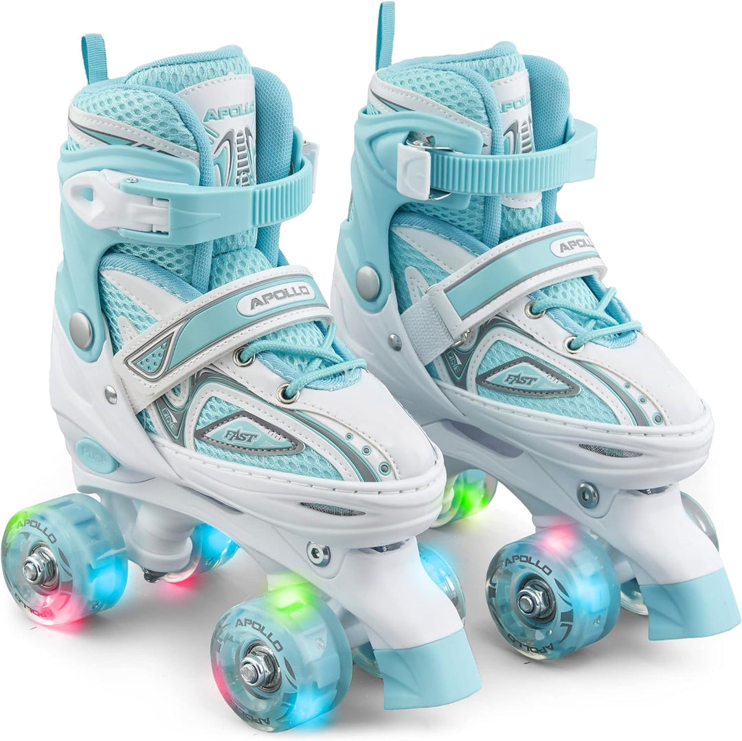 Apollo Super Quad X Pro | verstellbare Rollschuhe für Kinder | komfortable, grössenverstellbare LED