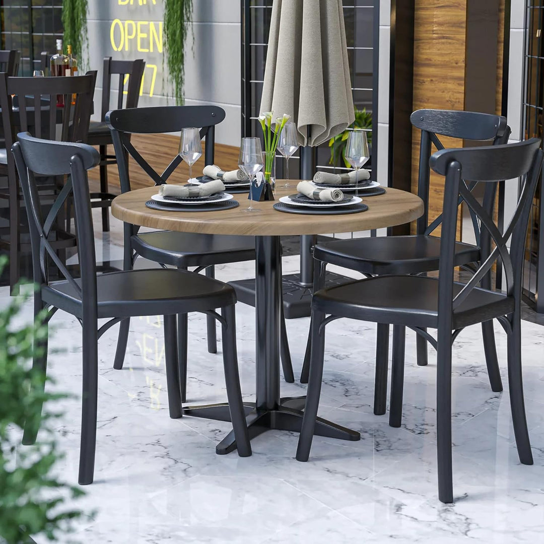 GGMMÖBEL WERZA | Werzalit Tischplatte | Eiche | Ø 60 cm | Topalit Gartentischplatte | Perfekt für kl