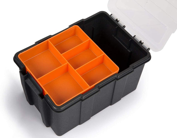 KENDO Sortimentskasten Set – 4-teilig – 49x Fächer – Werkzeugkasten – Für Kleinteile und Werkzeug 38