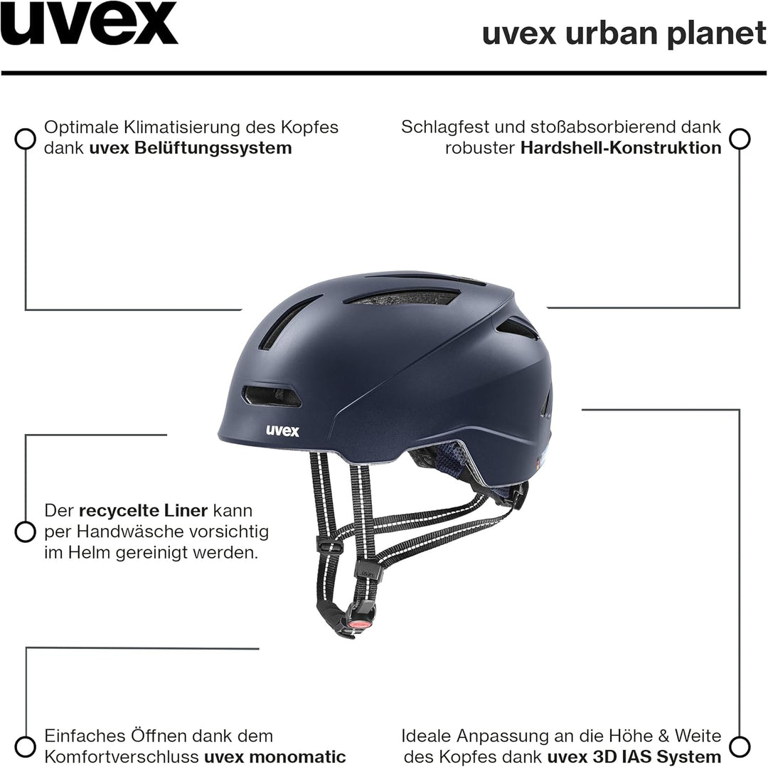 uvex urban Planet - nachhaltiger Fahrradhelm für Damen und Herren 54-58 cm Single deep space matt, 5