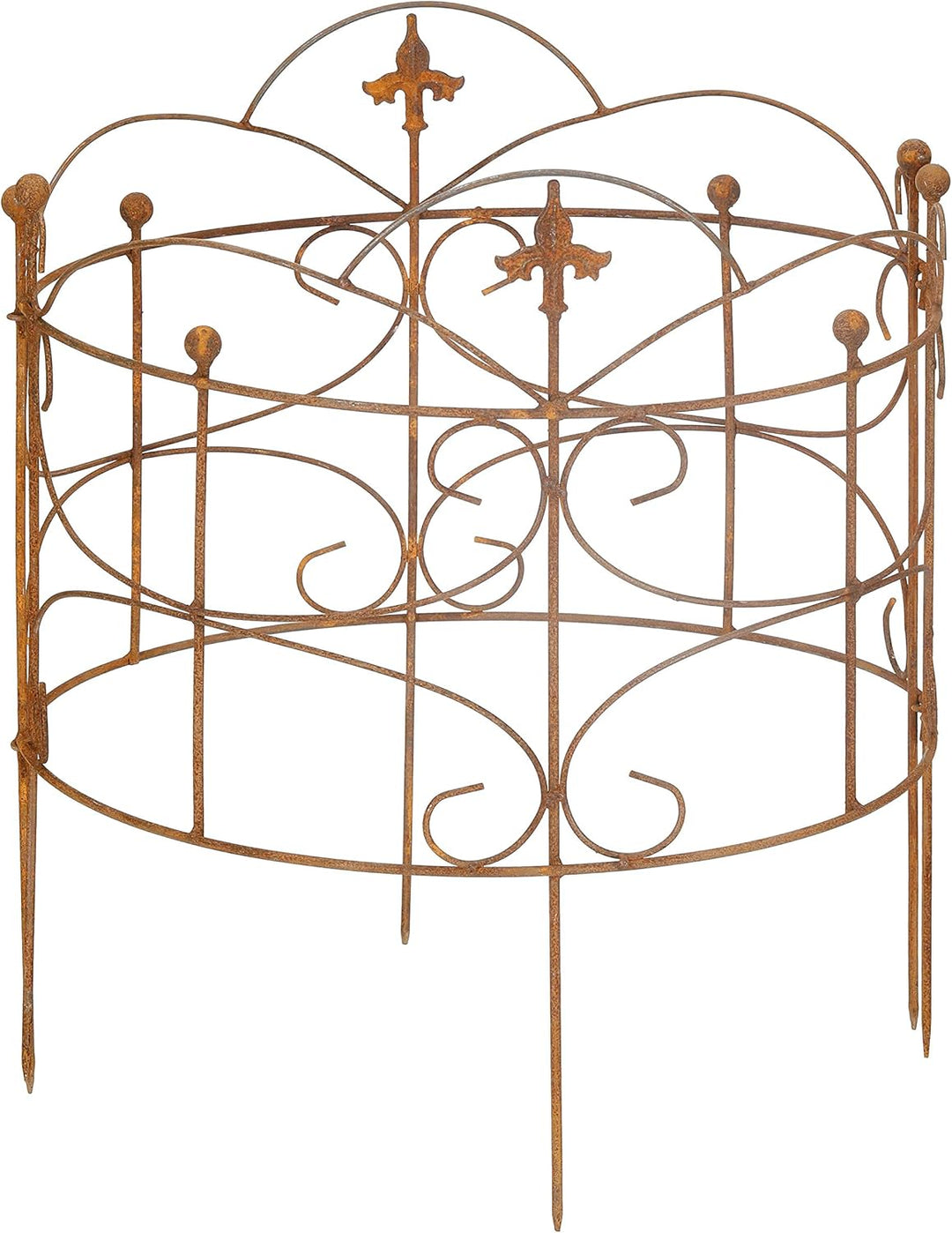 ecosoul Staudenhalter Strauchhalter bodennah 2-teilig rund Rankhilfe Beet Metall Eisen Rost Deko