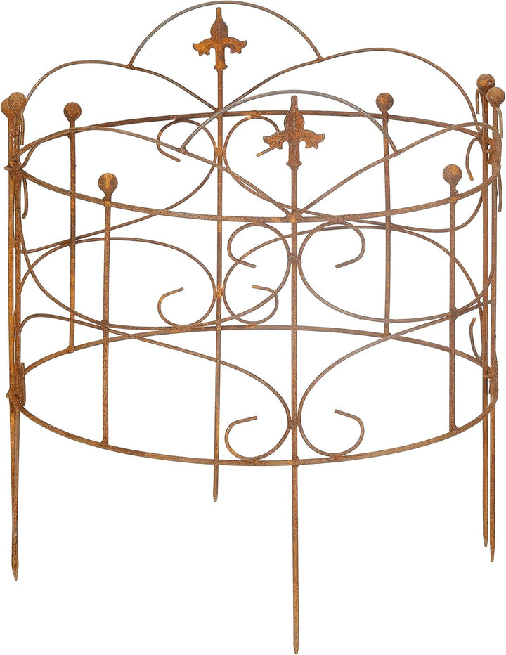 ecosoul Staudenhalter Strauchhalter bodennah 2-teilig rund Rankhilfe Beet Metall Eisen Rost Deko