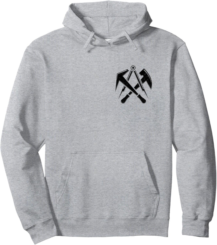 Dachdecker Handwerk Zunftzeichen mit Werkzeug auf Brust Pullover Hoodie