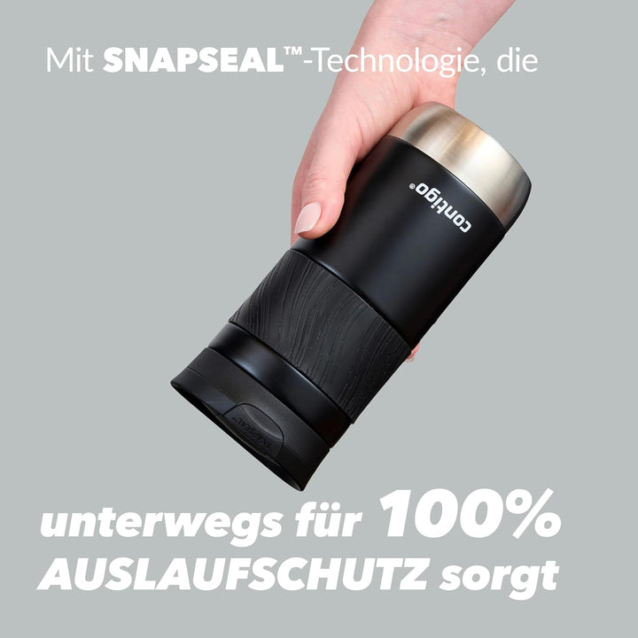 Contigo Byron 2.0 Thermobecher, Edelstahl Isolierbecher mit Snapseal Verschluss, Kaffeebecher to go,