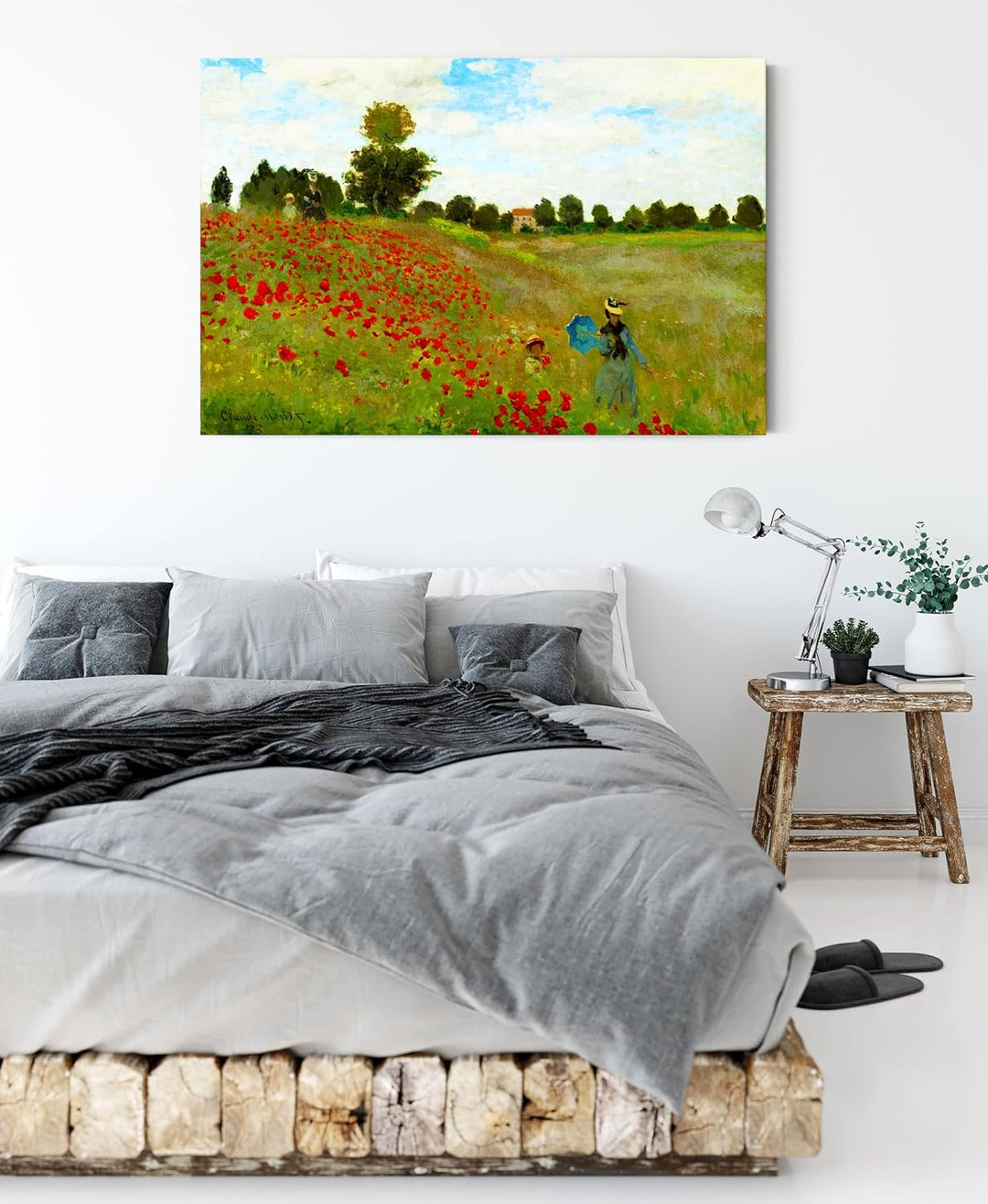 Generisch Claude Monet - Felder um Argenteuil als Leinwandbild/Grösse: 100x70 cm/Wandbild/Kunstdruck