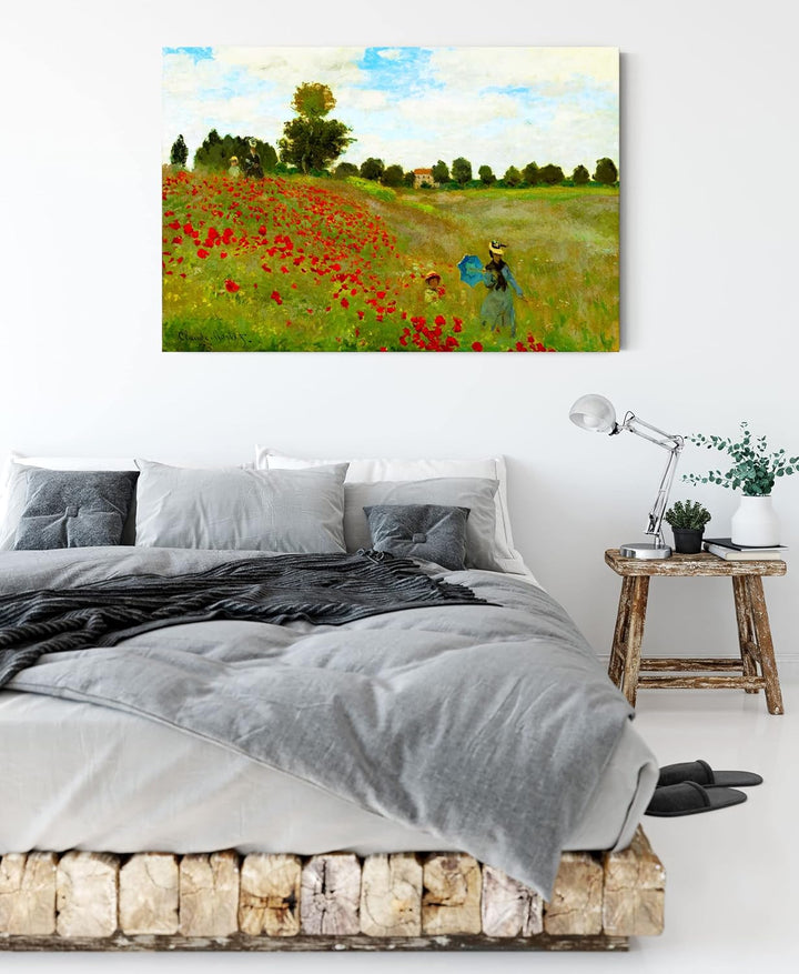 Generisch Claude Monet - Felder um Argenteuil als Leinwandbild/Grösse: 100x70 cm/Wandbild/Kunstdruck