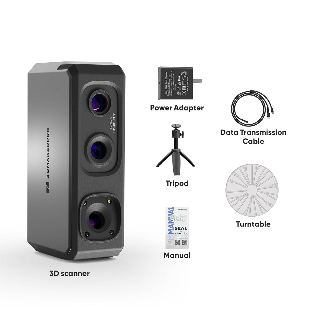 3DMakerpro Seal Lite Handheld-3D-Scanner für 3D-Drucker, 0,02 mm hohe Detailgenauigkeit, blitzschnel