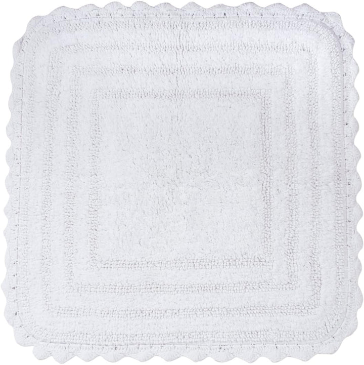 DII Crochet Collection Wende-Badematte, quadratisch, 61 x 61 cm, Weiss Square, 24x24" Weiss/Opulente