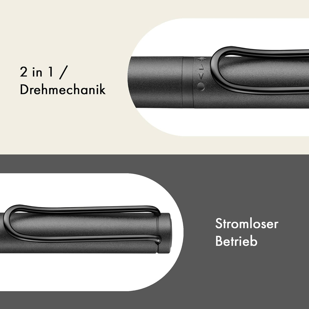 LAMY Safari Twin Pen All Black EMR Stylus 2-in-1 Kugelschreiber in der Farbe Schwarz für den flexibl